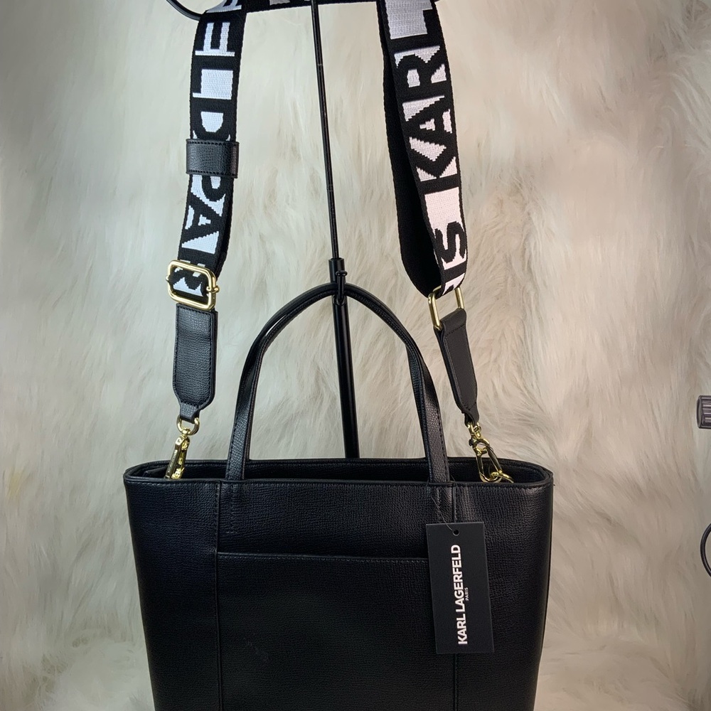 Karl Lagerfeld Maybelle Black Heart Embellished Handbag (NWT) - Picture 5 of 17